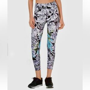 Calvin Klein Performance Wick NEW Women’s Floral 7/8 Length Athletic Leggings